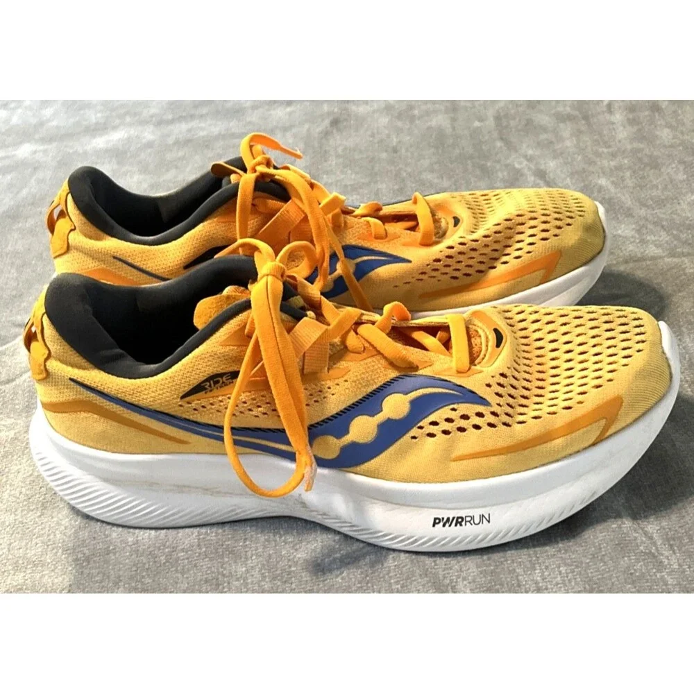 Saucony Ride 15 Running Shoes Womens 9.5 Yellow Sneakers Athletic Gold Horizon